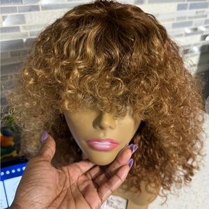 Curly Wig with Bangs